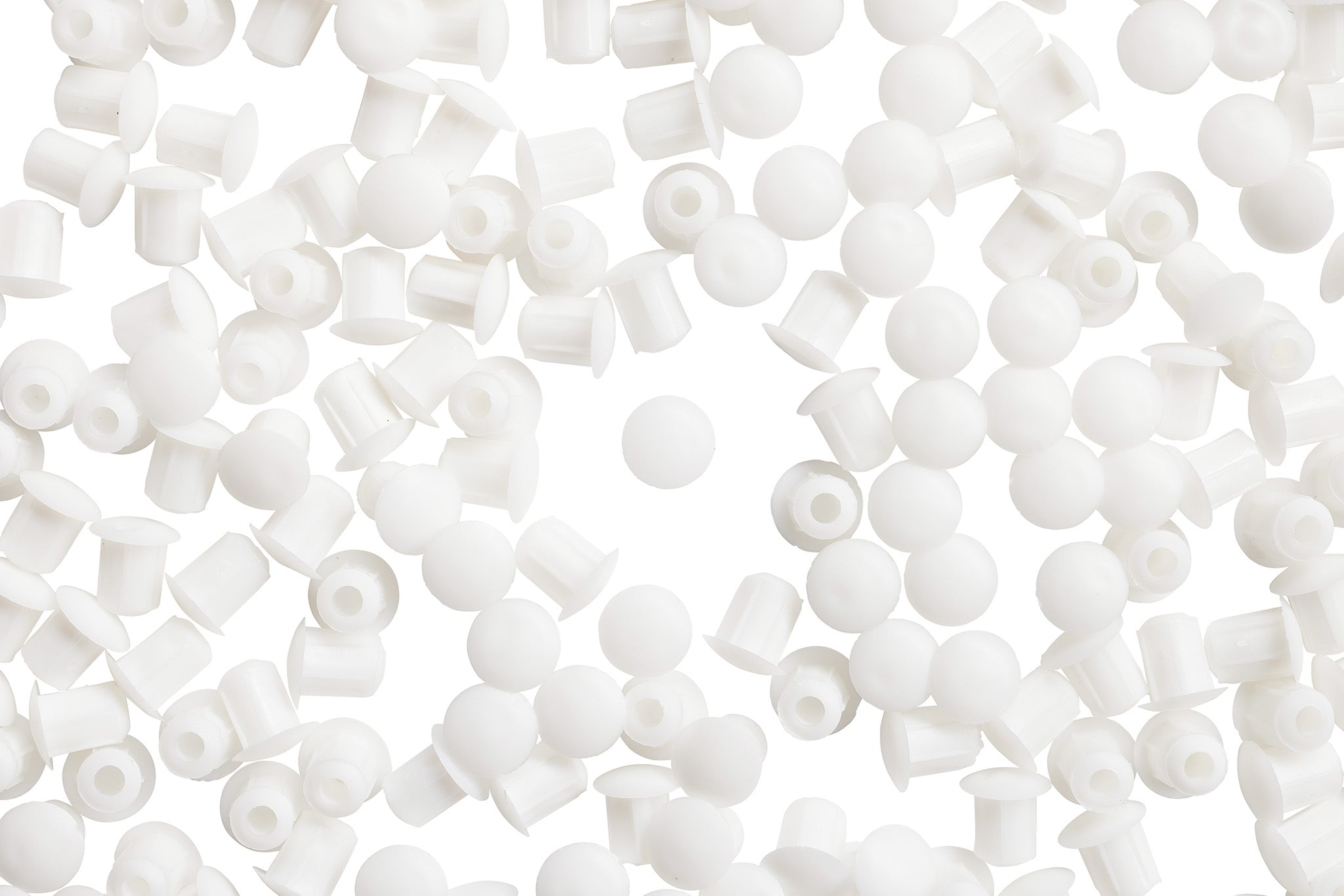 HC187 100 White Hole Caps Overhead