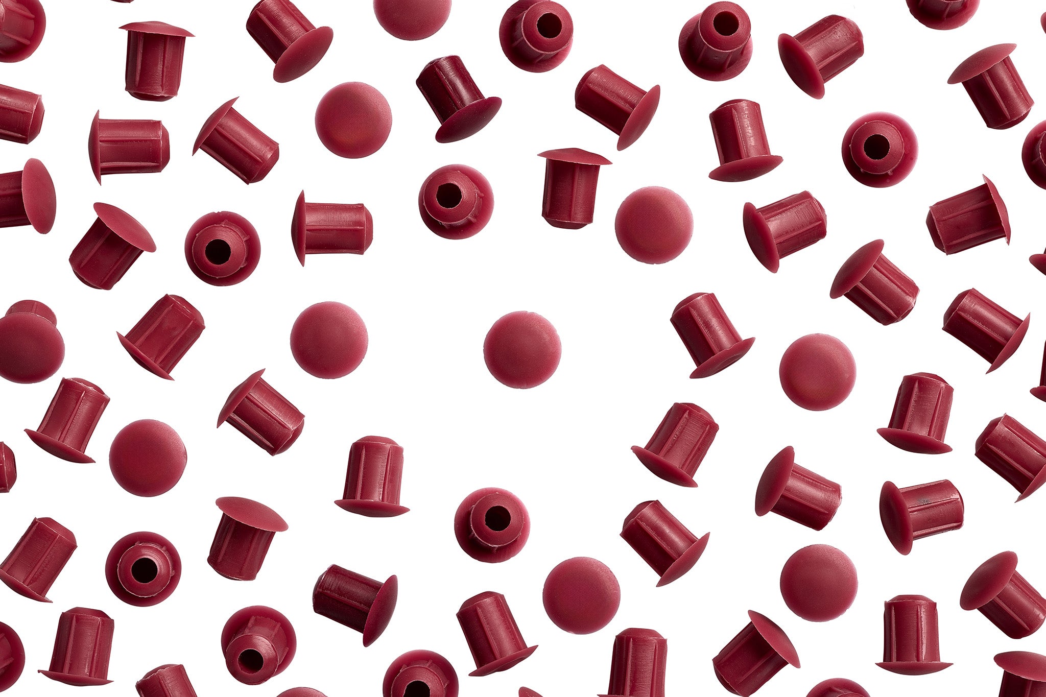 HC187 162 5MM Burgundy Hole Cap Overhead