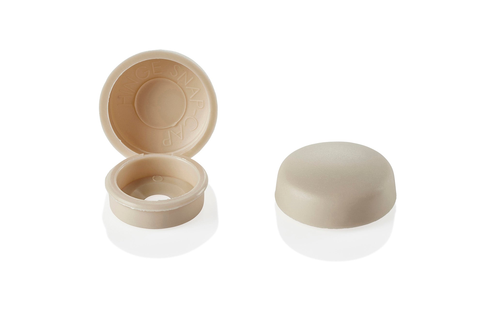 White Walnut Hinged Screw Covers, Hinge Snap-Caps | Pro-Dec