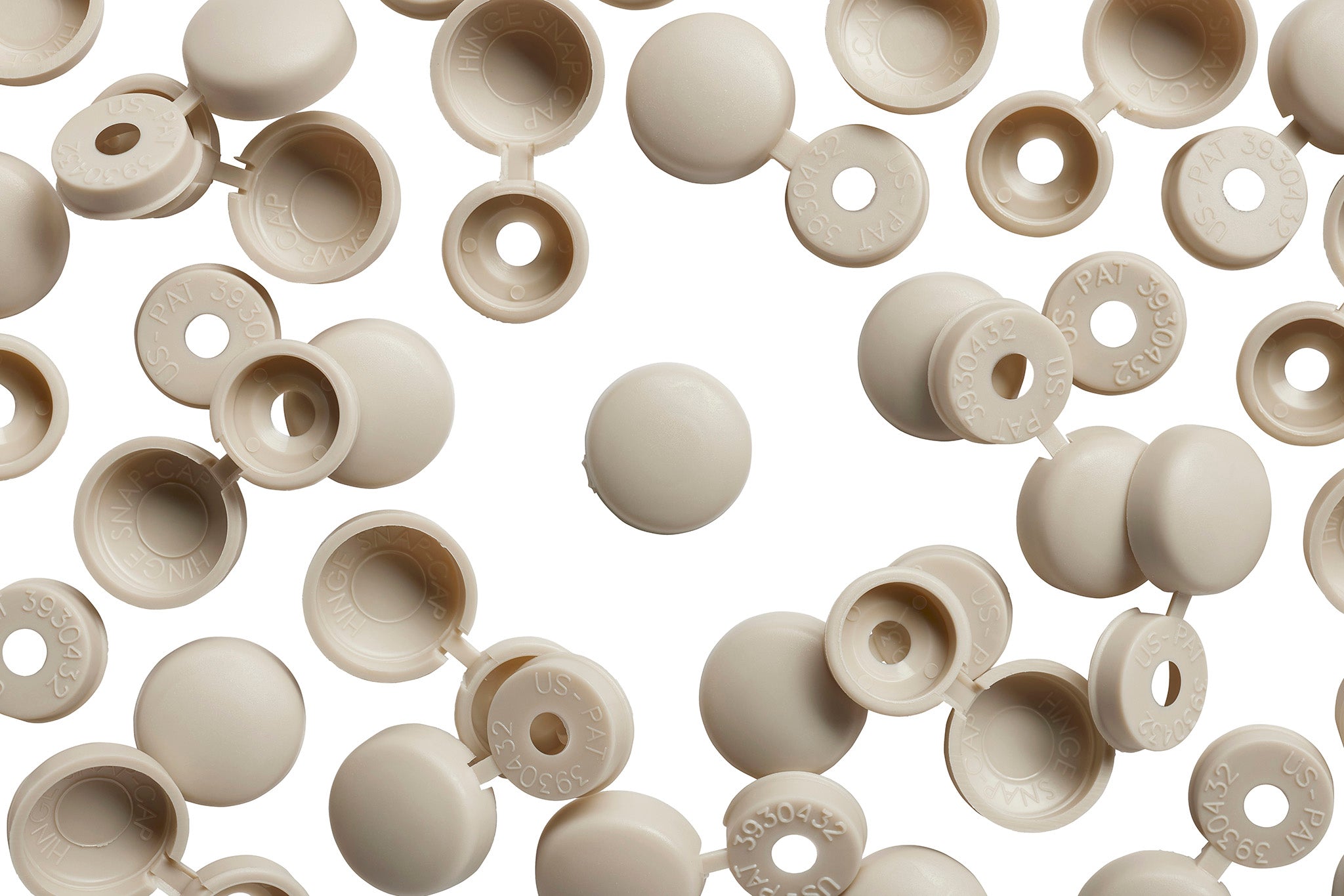 HNG-120 Brooker Beige Hinge Snap-Caps Screw Covers Overhead