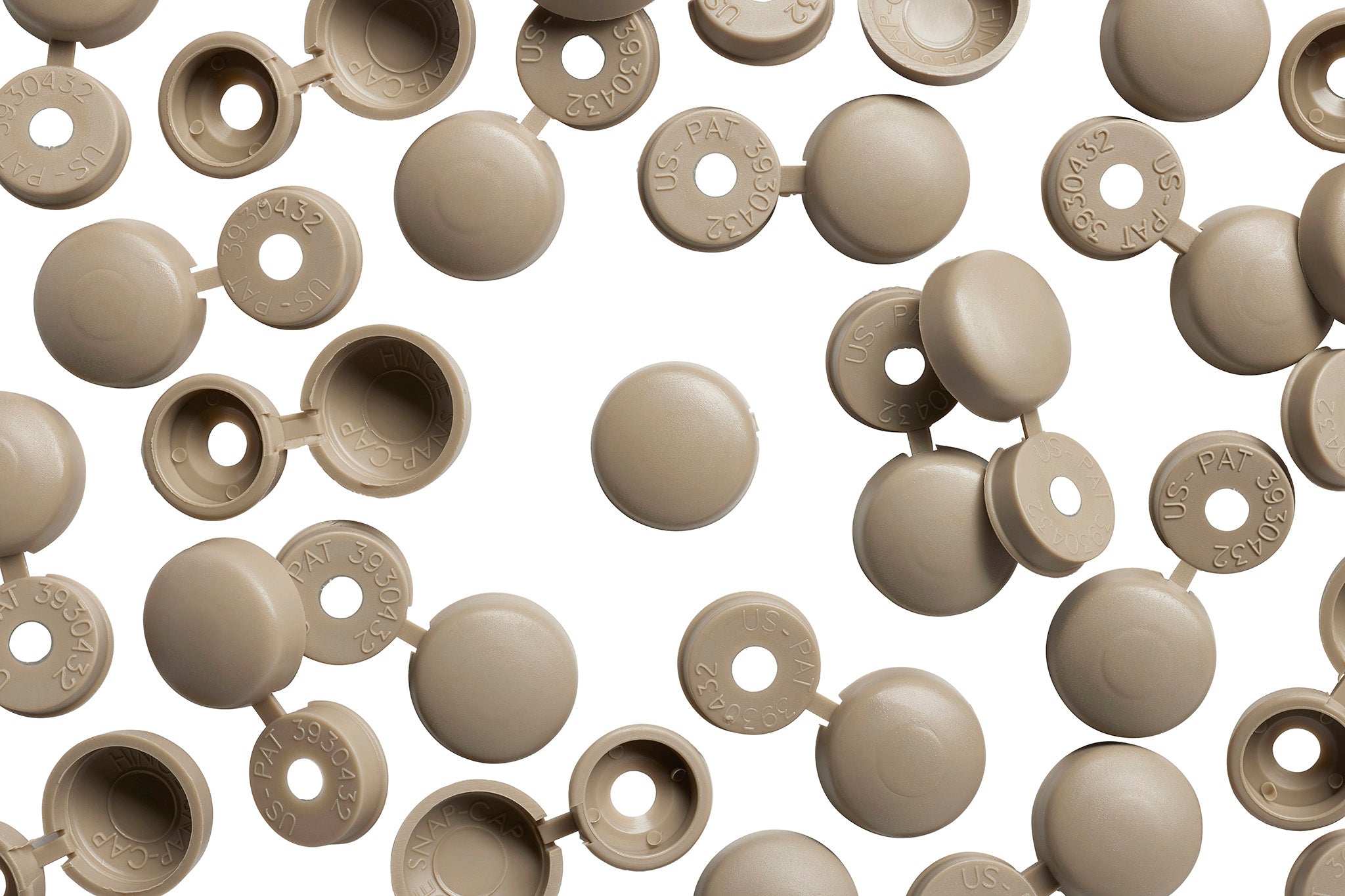 HNG-122 Beige Hinge Snap-Caps Screw Covers Overhead