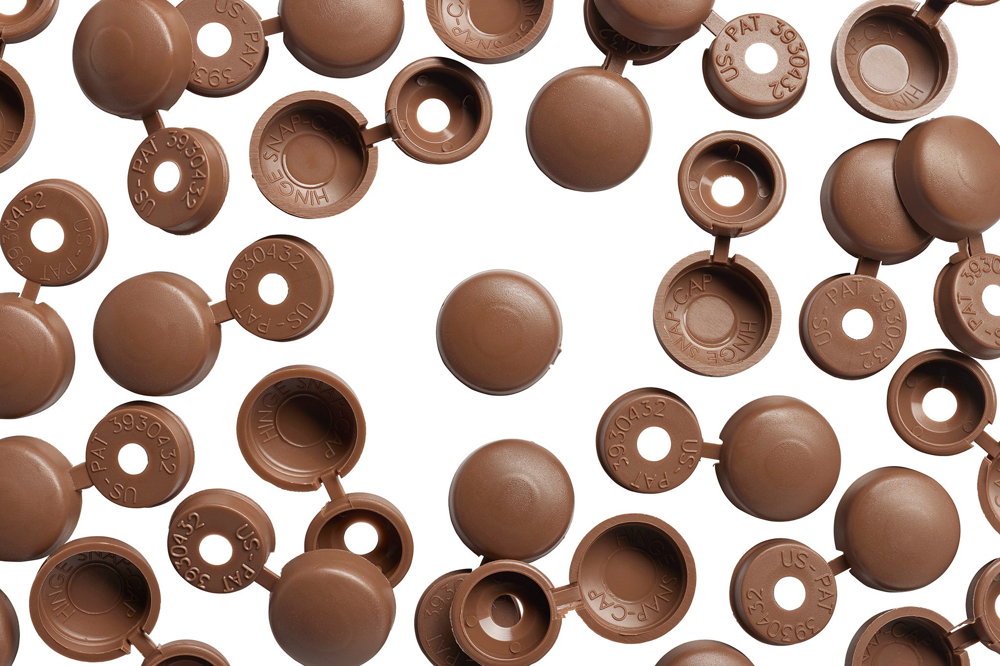 HNG-129 Teak Hinge Snap-Caps Screw Covers Overhead