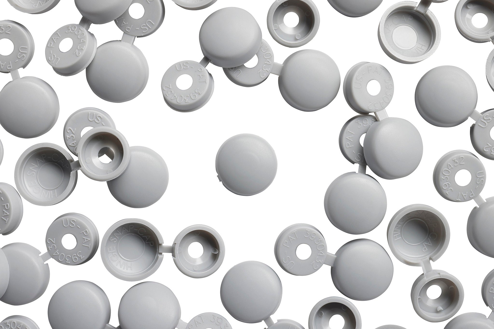 HNG-171 Aluminum Tone Hinge Snap-Caps Screw Covers Overhead