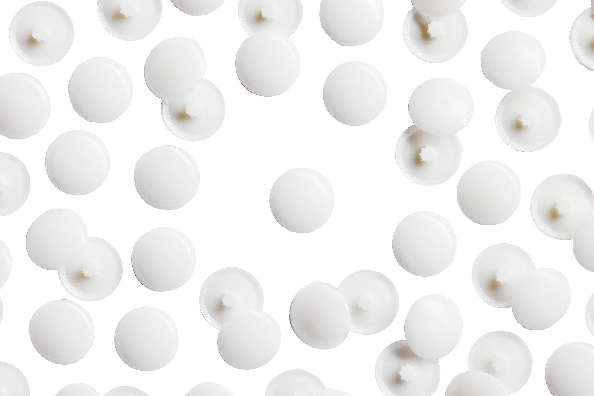 SD2- 100 White Square Drive Tap-Caps Press-on Screw Covers Overhead