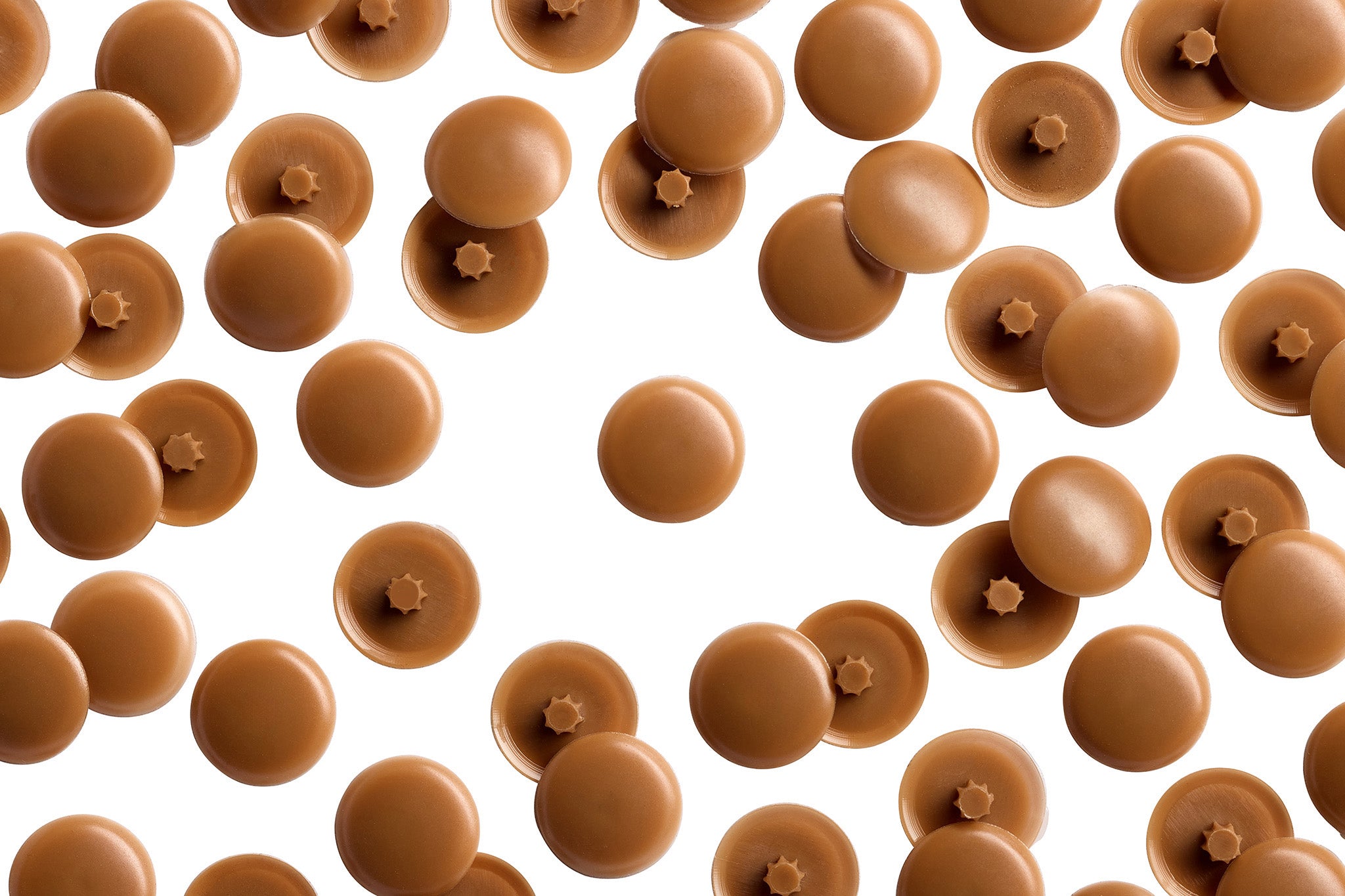 SD2- 129 Teak Square Drive Tap-Caps Press-on Screw Covers Overhead