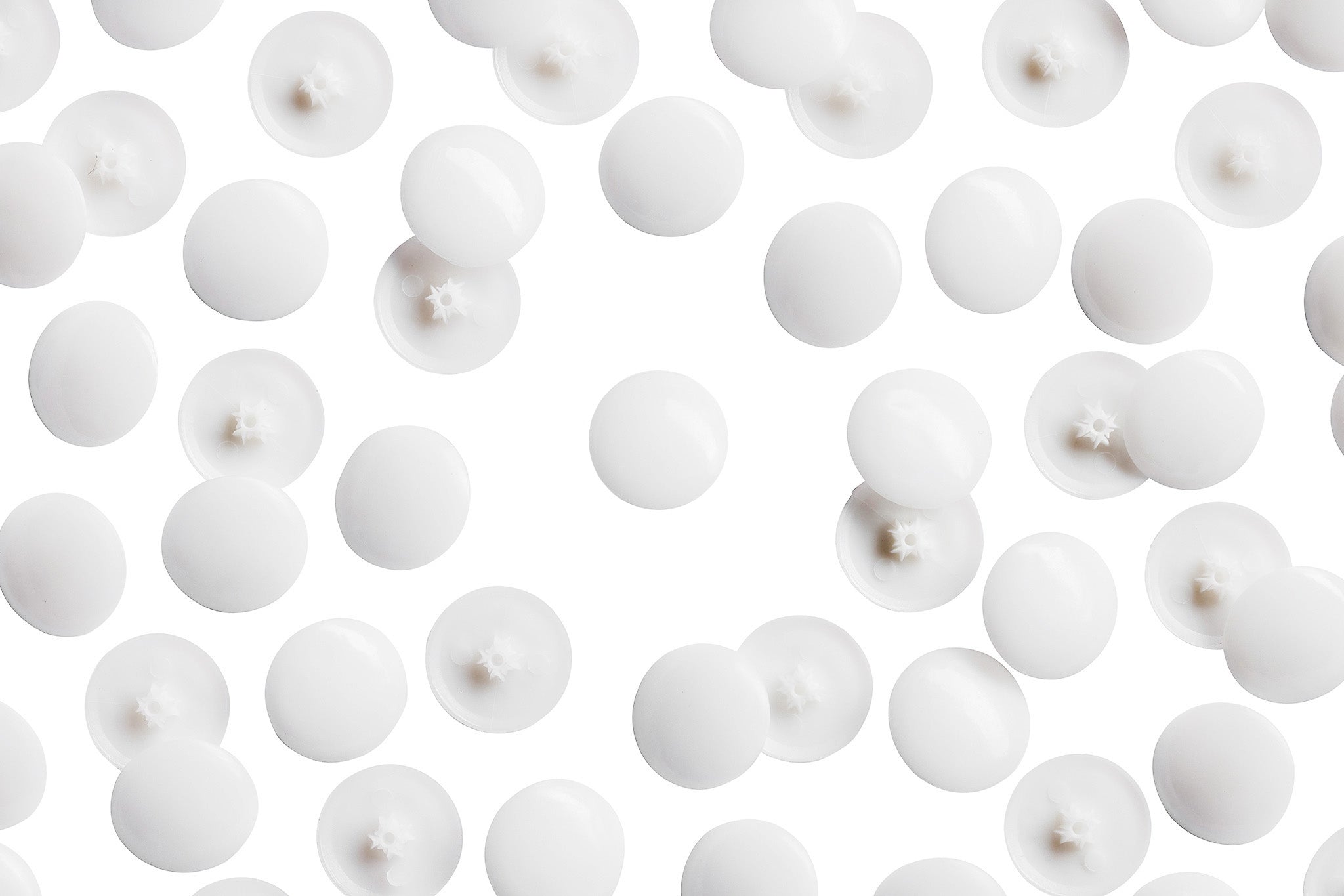 TC2- 100 White Tap-Caps Press-on Screw Covers Overhead