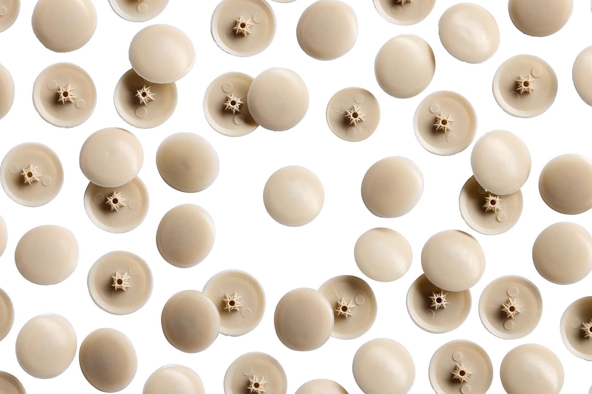 TC2- 105 White Walnut Tap-Caps Press-on Screw Covers Overhead