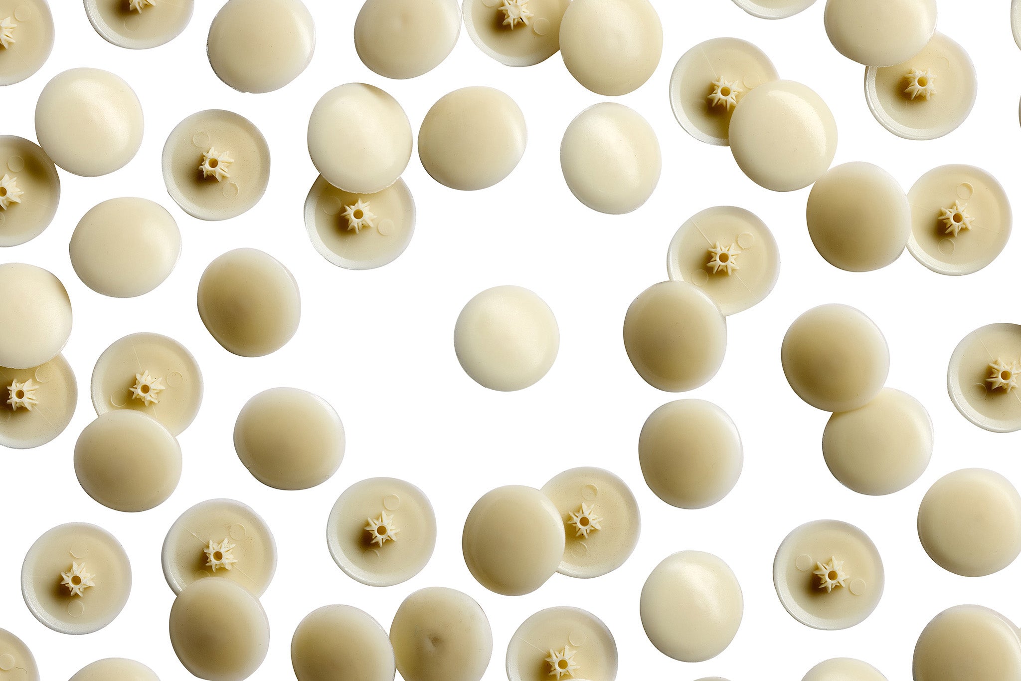 TC2- 108 Cream Tap-Caps Press-on Screw Covers Overhead
