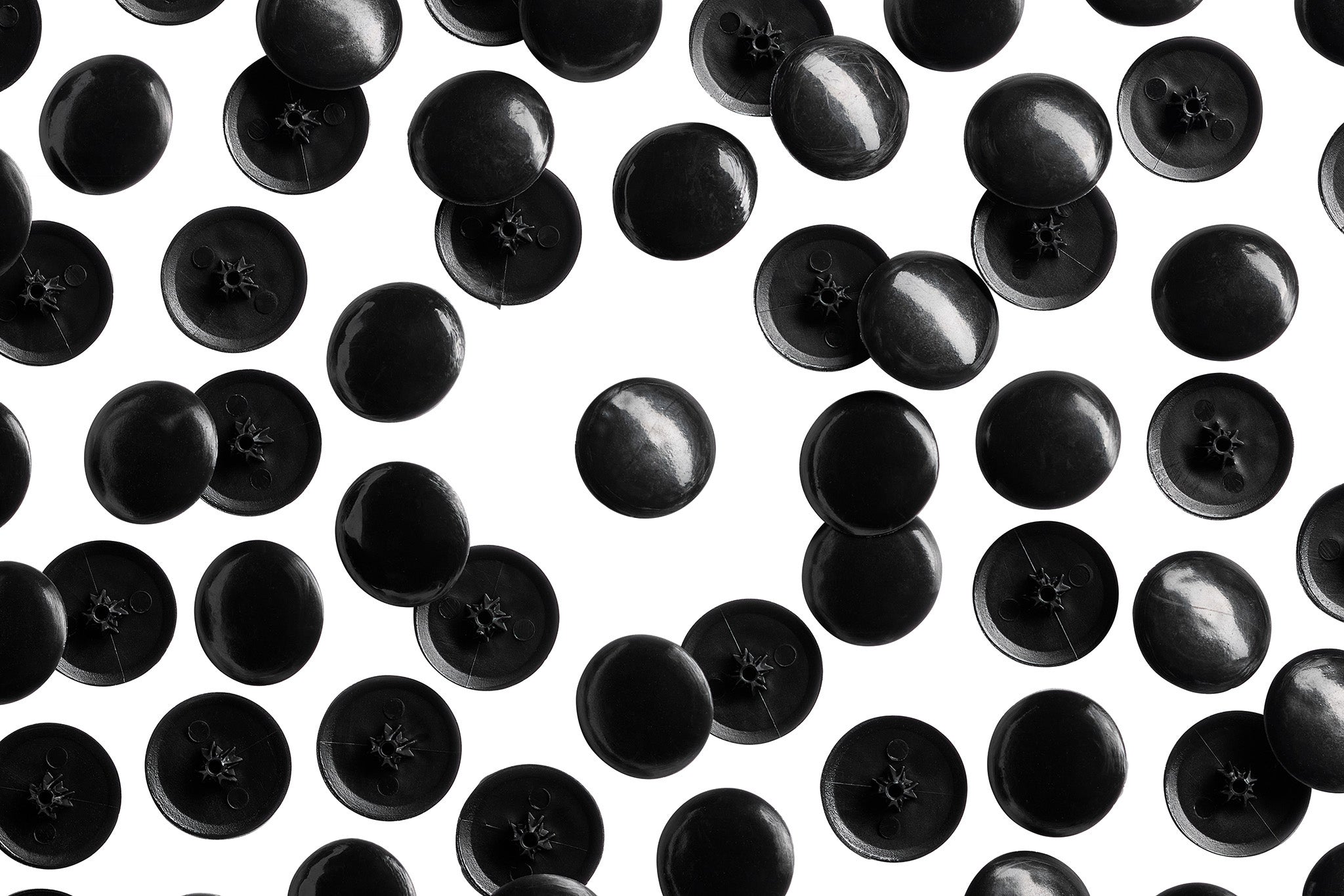 TC2- 180 Black Tap-Caps Press-on Screw Covers Overhead