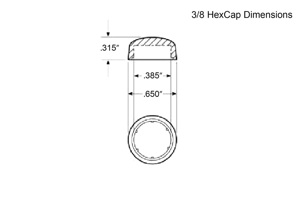 Hex-Caps - HEXCAP-3/8-180 Black 3/8 inch Hex Bolt Covers | Pro-Dec