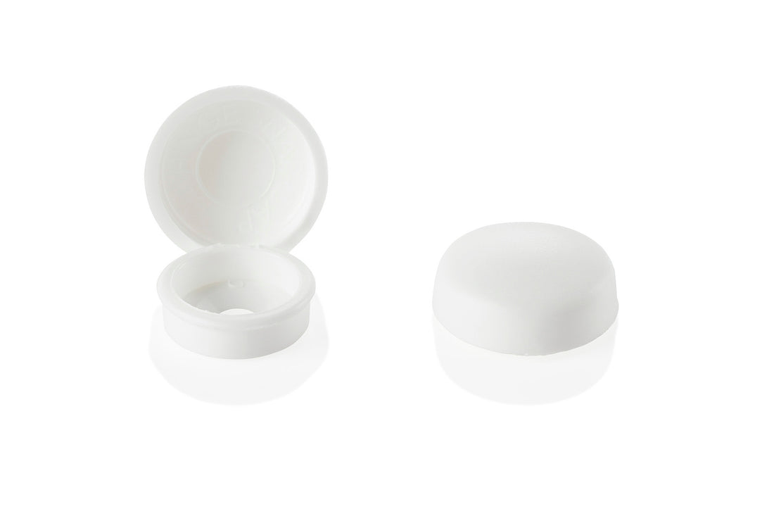 White Hinged Screw Covers, Hinge Snap-Caps | Pro-Dec