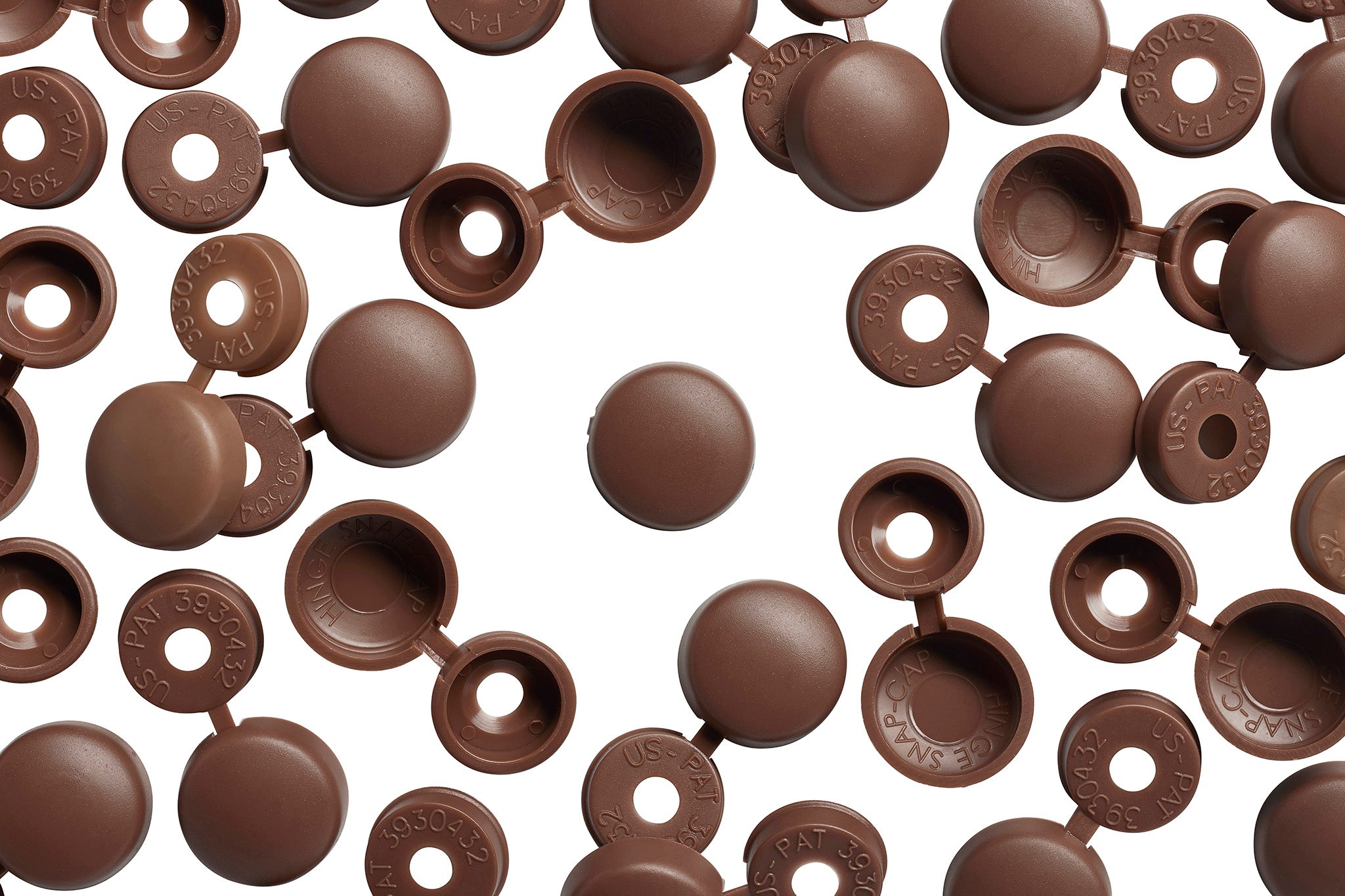 Mahogany Hinged Screw Covers, Hinge Snap-Caps | Pro-Dec