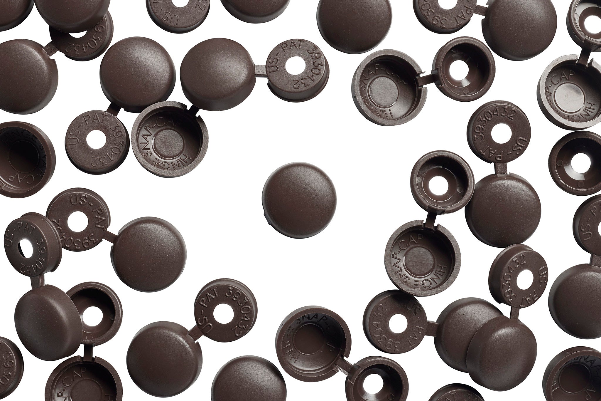Bahama Brown Hinged Screw Covers, Hinge Snap-Caps | Pro-Dec