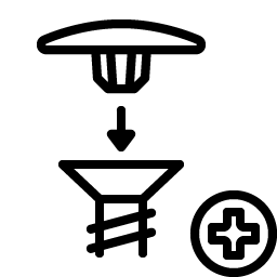 Tap-Caps press-on screw caps — line drawing