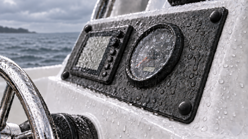 Snap-Caps screw covers on a boat interior panel in a marine application